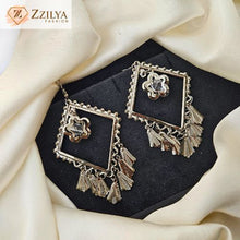 Zzilya Fashion Oxidised Square Jhumka Earrings under rs 99