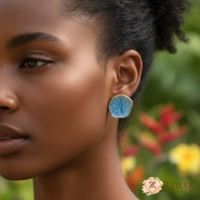 Abstract Marble Wave Resin Stud Earrings | Trendy Gold-Plated Party Wear Jewellery (6 Colors) - ZZILYA Fashion