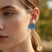 Abstract Marble Wave Resin Stud Earrings | Trendy Gold-Plated Party Wear Jewellery (6 Colors) - ZZILYA Fashion