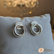 Elegant Interlocking Knot Stud Earrings in Gold Tone - Under ₹99