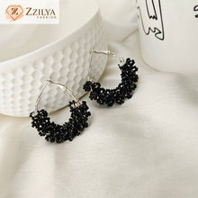 Black beaded Hoops Earrings under Rs 99