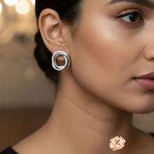 Elegant Interlocking Knot Stud Earrings in Gold Tone - Under ₹99