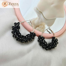Black beaded Hoops Earrings under Rs 99