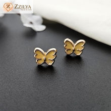 Yellow Butterfly Stud Earrings