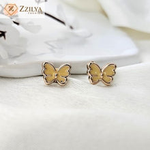 Yellow Butterfly Stud Earrings