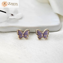 Purple Butterfly Stud Earrings