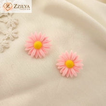 Pink Flower Earrings