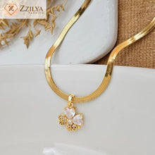 Floral Anti tarnish golden neckpiece