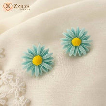 Sea Green Flower Earrings