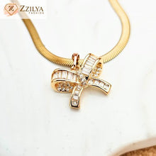 Bow studded anti tarnish neckpiece for women