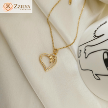 Aura gold heart anti tarnish necklace