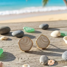 Abstract Marble Wave Resin Stud Earrings | Trendy Gold-Plated Party Wear Jewellery (6 Colors) - ZZILYA Fashion