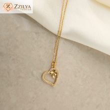 Aura gold heart anti tarnish necklace