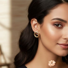 Elegant Interlocking Knot Stud Earrings in Gold Tone - Under ₹99