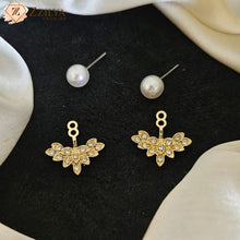 Pinterest-Style Korean Pearl & Zircon Ear Jacket earrings