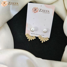 Pinterest-Style Korean Pearl & Zircon Ear Jacket earrings