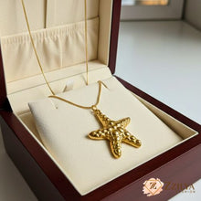 ZZILYA 18K gold starfish pendant necklace, tarnish-free and hypoallergenic.