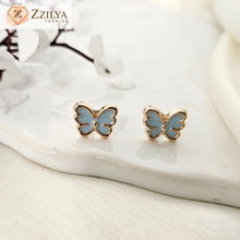 Blue Butterfly Stud Earrings