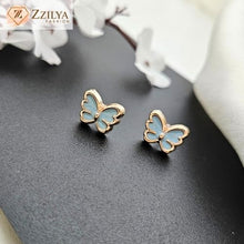 Blue Butterfly Stud Earrings