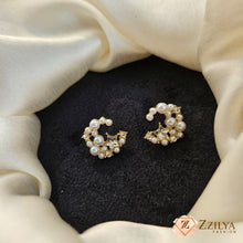 Celestial Pearl Moon & Star Stud Earrings