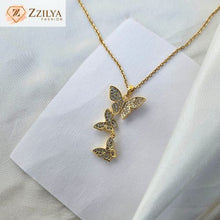 Butterfly studded anti tarnish necklace