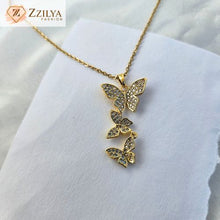 Butterfly studded anti tarnish necklace