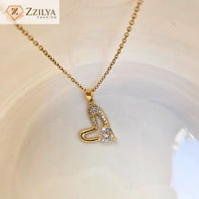 Studded heart anti tarnish necklace