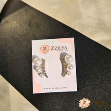 Zzilya Triple Pearl & Crystal Climber Earrings – Under Rs 99 – Elegant Bridal & Wedding Jewelry