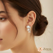 Zzilya Triple Pearl & Crystal Climber Earrings – Under Rs 99 – Elegant Bridal & Wedding Jewelry