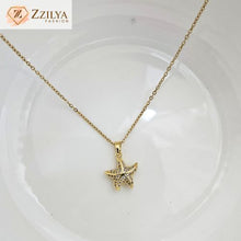 Star gold anti tarnish necklace