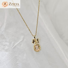 Bow drop anti tarnish necklace for women