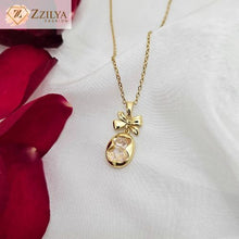 Bow drop anti tarnish necklace for women