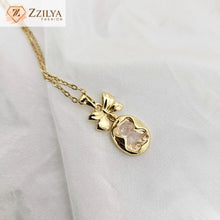 Bow drop anti tarnish necklace for women