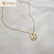 Studded Bow gold anti tarnish necklace