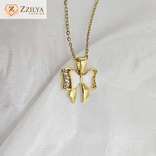 Studded Bow gold anti tarnish necklace
