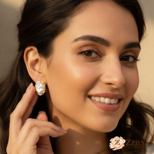 Korean Pearl Daisy & Crystal Earrings | Floral Studs Under ₹99