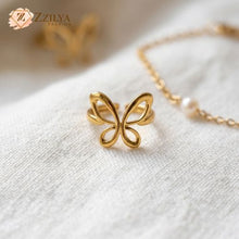 Gold Butterfly Adjustable Ring | Zzilya Fashion