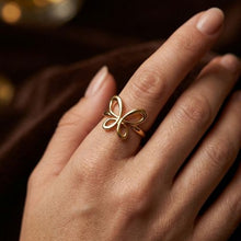 Gold Butterfly Adjustable Ring | Zzilya Fashion