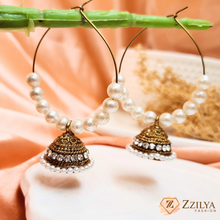 Pearl Essence Gold Jhumki Earrings