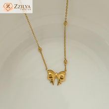 Bow anti tarnish necklace for women