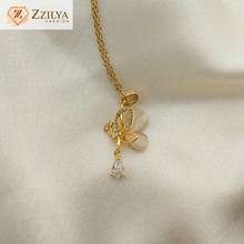 Butterfly gold anti tarnish necklace