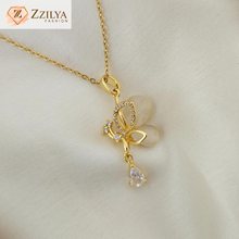 Butterfly gold anti tarnish necklace