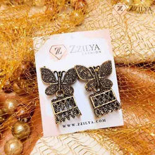 Butterfly Jhumka Earrings - Oxidised Earrings for girls