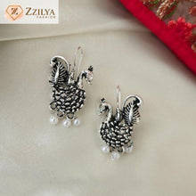 Drop jhumka earrings oxidised