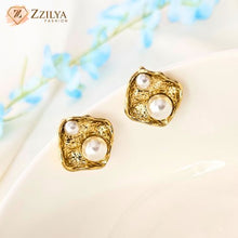 Shell Pearl gold anti tarnish earrings