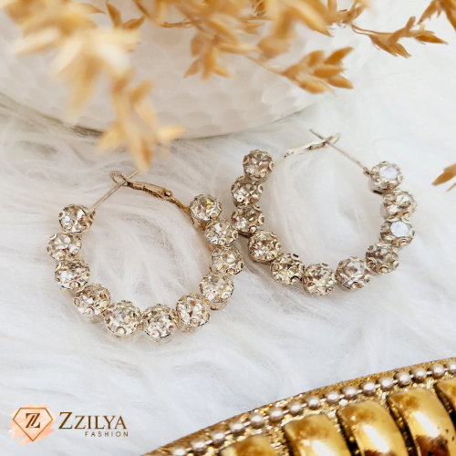 Sparkling Crystal Hoops
