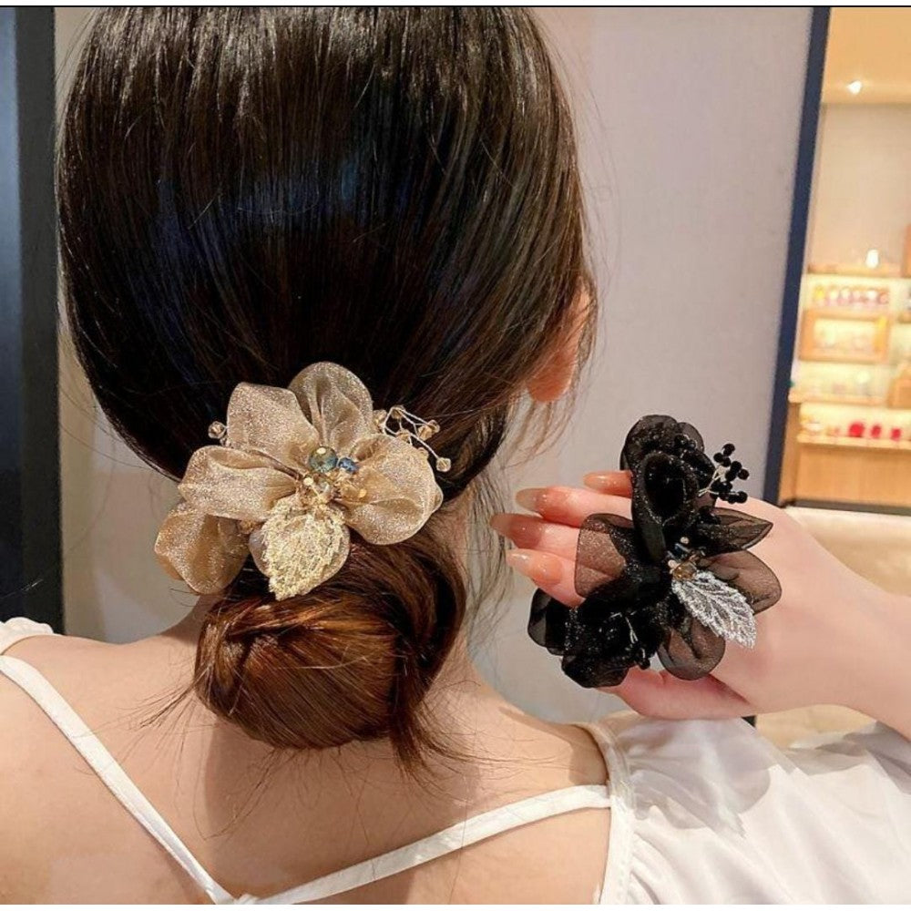 Party Wear Trendy Linen Hair Scrunchies