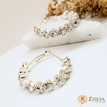 Radiant Crystal Silver Hoops