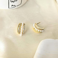 Pearl hoops korean earrings for girls