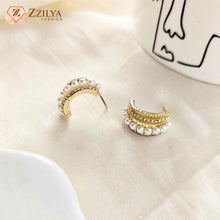 Pearl hoops korean earrings for girls